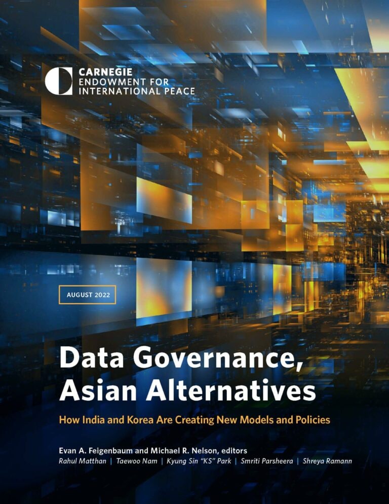 The Carnegie Endowment for International Peace Publishes Report on “Data Governance, Asian Alternatives: How India and Korea are Creating New Models and Policies”.