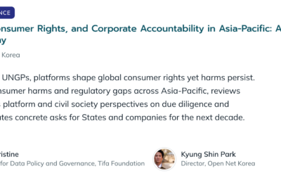 Open Net pleads for data breach redressability & class action before UN RBHR Forum APAC